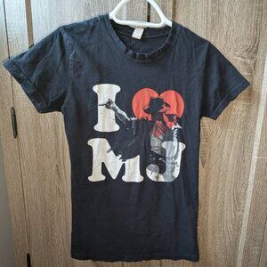 *3 FOR $9* Tultex I Love MJ Heart Micheal Jackson Graphic Print Tee Top T-Shirt